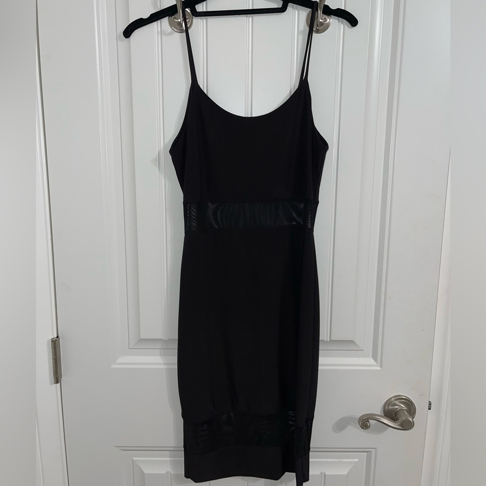 Fashion nova strappy mesh, black dress